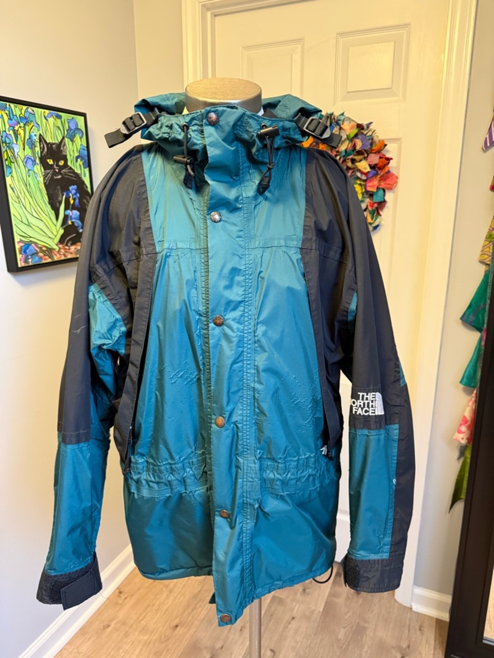 The North Face Green/Black Gortex Shell Mountain Guide Parka  Men’s M Women’s Lg - Picture 2 of 16